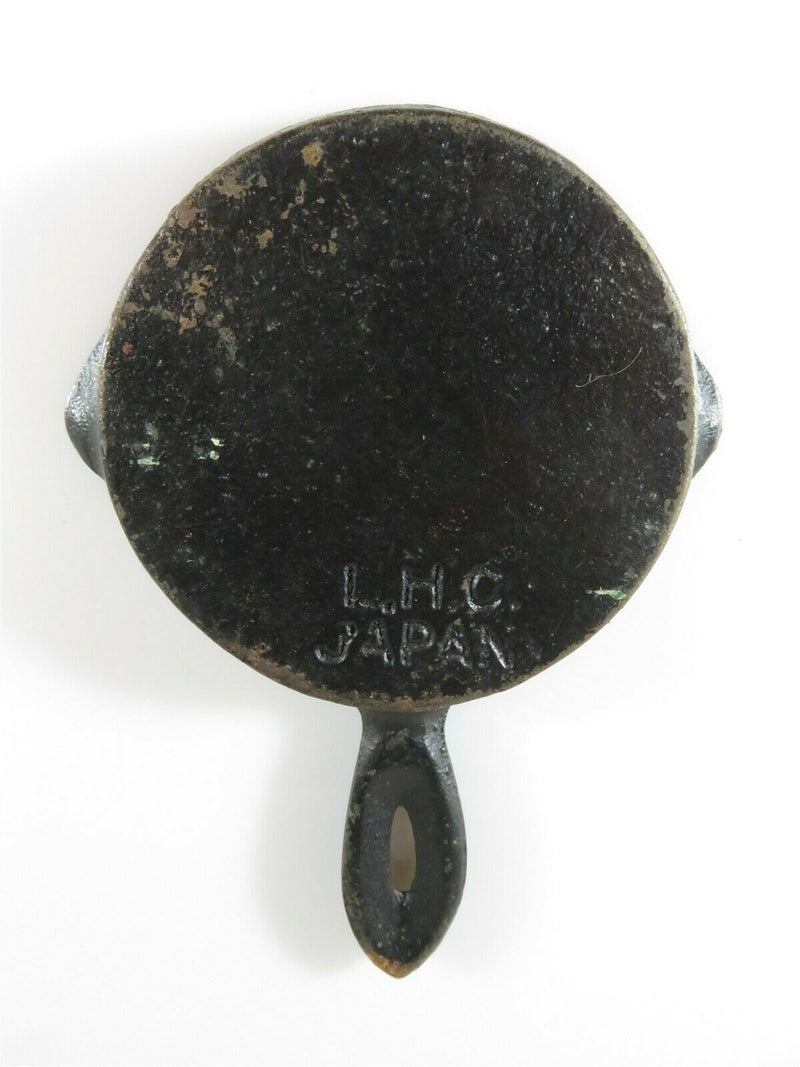 Vintage Mid Century Miniature Cast Iron Skillet Swan LHC Japan Original Paint - Just Stuff I Sell