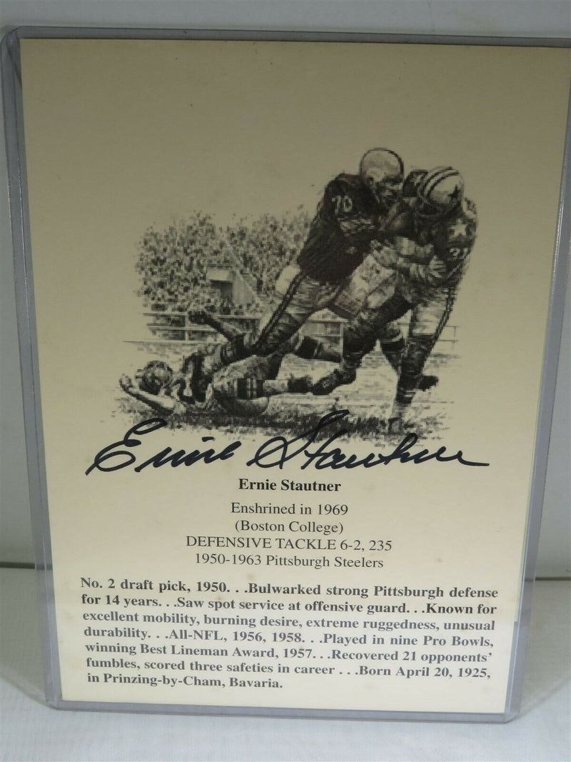 Ernie Stautner Autograph Boston College Defensive Tackle 1950-63 Steelers - Just Stuff I Sell