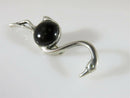 Lovely Sterling Silver Flamingo Brooch with Polished 13.8 mm Cabochon Onyx Stone - Just Stuff I Sell