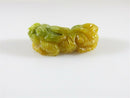 Vintage Chinese Nephrite Jadeite Jade Carved Foo Lion Pendant in Yellow Green - Just Stuff I Sell