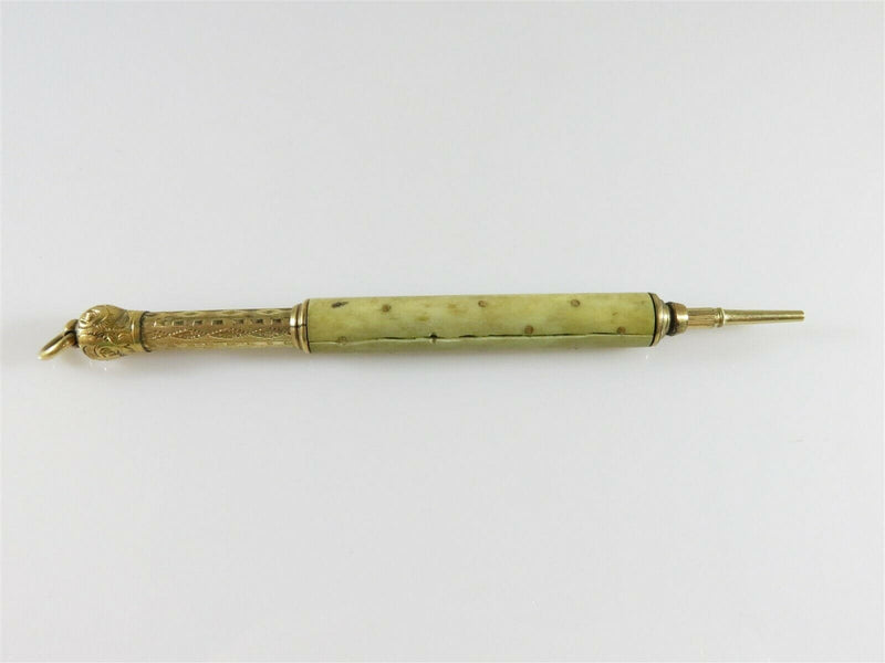 Antique Victorian Style Gold Filled Gilded Mechanical Pencil Wrapped Collapsible - Just Stuff I Sell