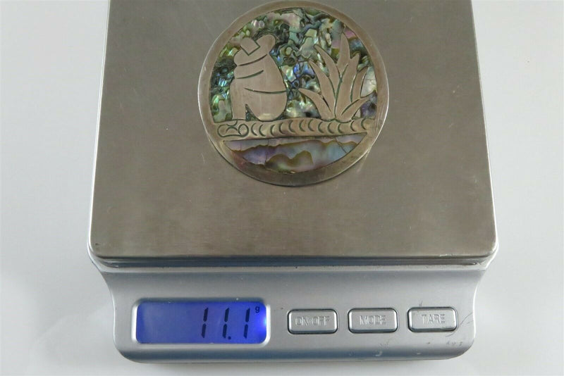 Vintage Taxco Siesta Time Brooch Pendant Sterling Silver & Abalone Eagle 3 IMP - Just Stuff I Sell