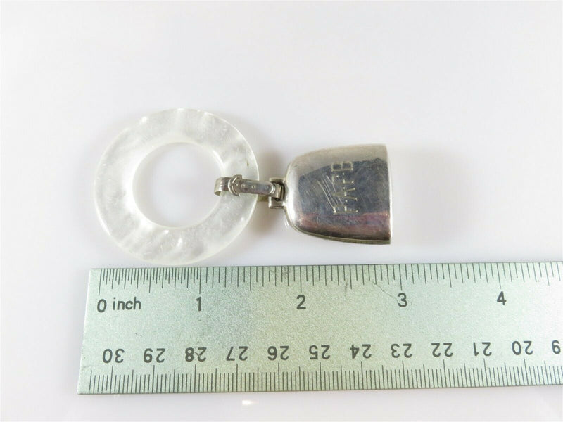 WEB Baby Rattle Mother of Pearl Teething Ring PAFB Air Force Vintage Sterling - Just Stuff I Sell