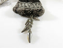 Victorian Silver Plated Beaded Change Purse with Watch Chatelaine Belt Clip - Just Stuff I Sell