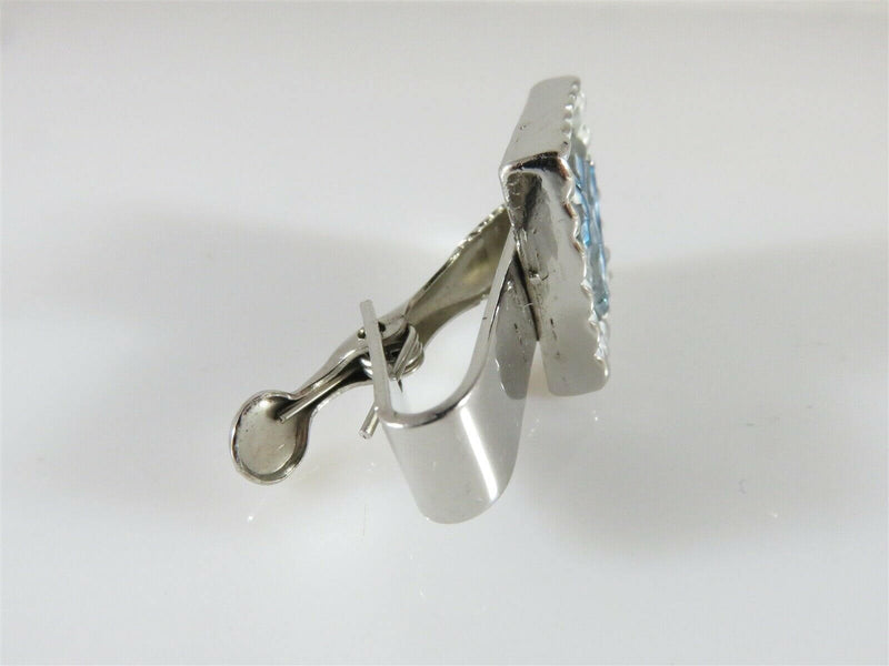 Anchor Tie Clip Tie Bar Clasp Vintage Blue White Enameled Silver Metal - Just Stuff I Sell