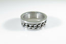 Very Cool Chain Spinner Men's Ring Band Silver Tone Size 8.75 - Just Stuff I Sell