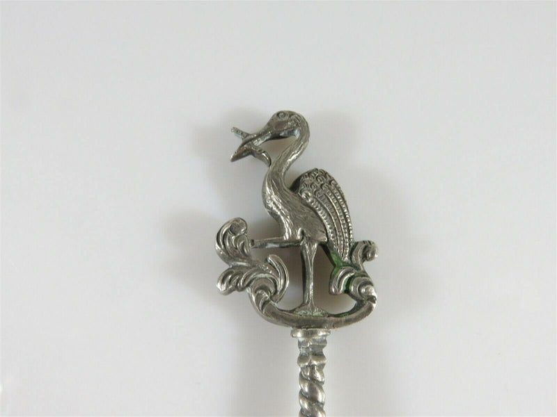 Antique Dutch Silver Decorative Spoon with Bird Finial Amsterdam Coat of Arms - Just Stuff I Sell