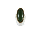 Lovely 14K Solid Gold Untreated Dark Green Jade Ring Size 4.75 Circa 1920's 6gr — Jewelry & Watches:Vintage & Antique Jewelry