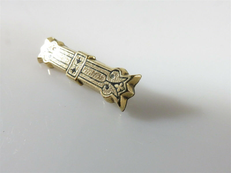 Victorian Era Black Taille D'Epargne Enameled 10K Gold Filled Scarf Pin - Just Stuff I Sell