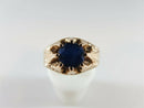 Stunning Rose Gold Blue Sapphire Solitaire Fancy Belcher Buttercup Setting - Just Stuff I Sell