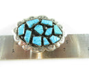 Zuni Pueblo Sleeping Beauty Turquoise Sterling Belt Buckle Artisan Cecilia Iule - Just Stuff I Sell