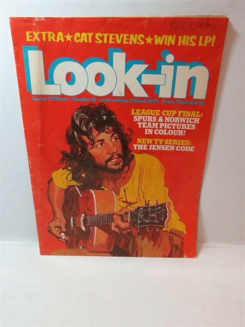 Cat Stevens Look-In Magazine Number 10 March 1973 Back Issue Fair Condition - Just Stuff I Sell
