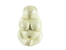 Modern Abstract Impressionist Buddha Figurine White Resin Unsigned 1 1/4" - Just Stuff I Sell
