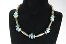 Vintage Southwestern Silver Turquoise Choker Handmade Pearl, Seed & Melon - Just Stuff I Sell