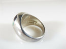 Malachite & Black Inlay Sterling Silver Ring Ring Size 7.5 - Unisex - Taxco Ring - Just Stuff I Sell