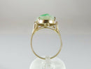 14K Gold Carved White Jadeite Jade with Green Nephrite Highlights Size 8.75 - Just Stuff I Sell
