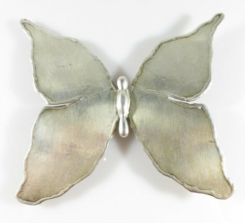 Eclectic Sterling Silver Unsigned Artisan Butterfly Belt Buckle for Repair 71.6g - Just Stuff I Sell