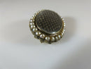 Mourning Brooch E.M.B. Dec. 10th 1855 Dark Brown Hair 10K Gold Pearl Accent - Just Stuff I Sell