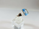 10K White Gold Topaz & Diamond Ring White Gold 8 Diamonds 3 Carat Topaz Size 7.5 - Just Stuff I Sell