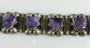Vintage Panel Bracelet Sterling Silver Mexico Carved Amethyst Mask Bracelet 7" - Just Stuff I Sell
