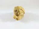 Vintage Japanese Flowing Tagua Nut Tanned Rabbit Artisan Netsuke Signed - Just Stuff I Sell