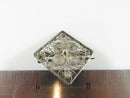 Diamond Form Scarf Pin Pierced Filigree European 800 Silver 1 1/4" 3.5g - Just Stuff I Sell