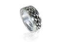 Very Cool Chain Spinner Men's Ring Band Silver Tone Size 8.75 - Just Stuff I Sell