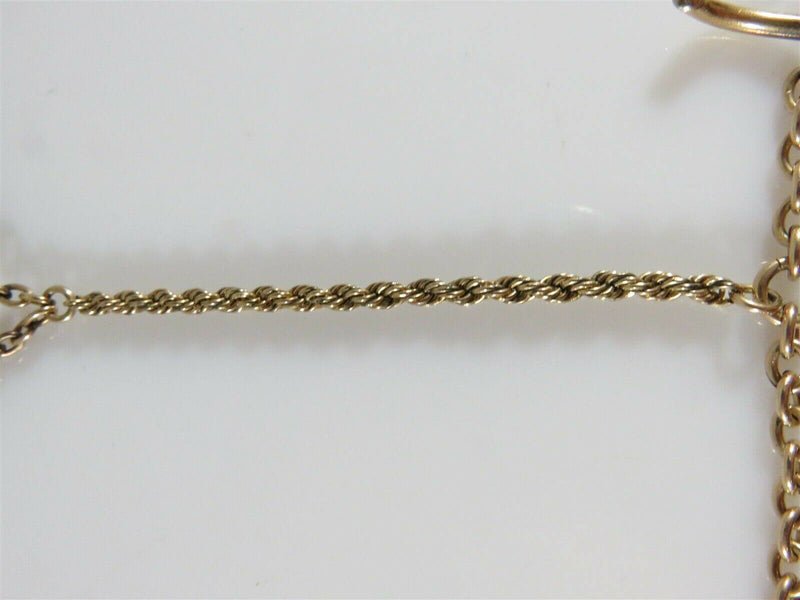 Antique K&S Gold Filled Pocket Watch Chain with Faux Tiger Claw FOB - Just Stuff I Sell