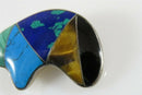 950 Silver Fetish Bear Brooch Onyx, Tigers Eye, Turquoise Taxco Alicia ODC - Just Stuff I Sell