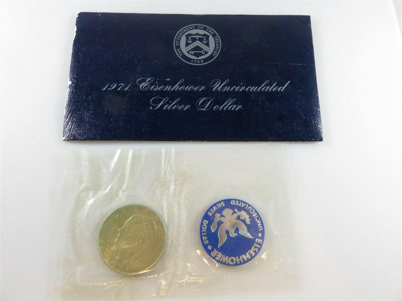 1971 S Uncirculated Eisenhower Silver Dollar with Golden Hue Ungraded - Just Stuff I Sell