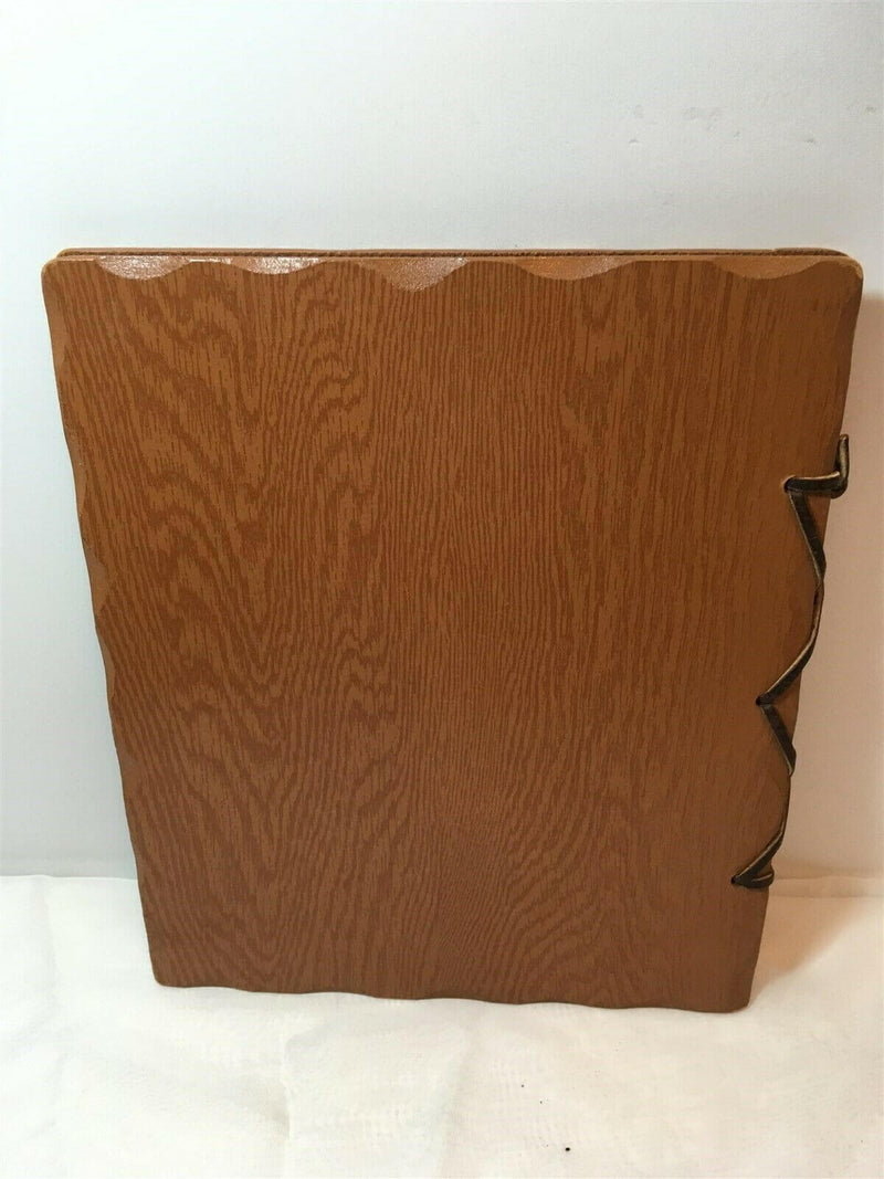 1940's "My Scrap Book" 10"x12" Leather Wrapped Spine Faux Wood Covers - Just Stuff I Sell