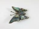 Vintage Taxco Butterfly Brooch Abalone Inlaid Sterling Silver Signed Eagle 3 - Just Stuff I Sell