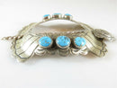 Antique Hand Stamped Silver Turquoise Navajo Hair Pin Hair Clip Hair Barrett Bun - Just Stuff I Sell