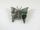 Vintage Taxco Butterfly Brooch Abalone Inlaid Sterling Silver Signed Eagle 3 - Just Stuff I Sell