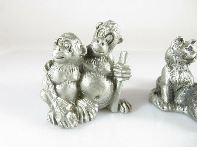 Grouping of Monkey, Cats, Lions Fine Pewter Noah's Ark & Others - Just Stuff I Sell