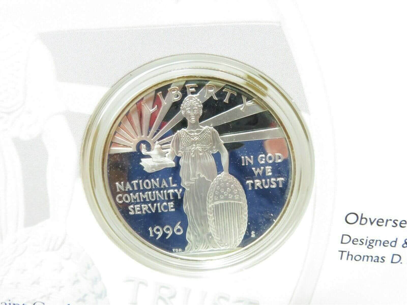 1996 National Community Service Commemorative Coin & Stamp Set Proof Rim Damage - Just Stuff I Sell