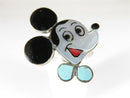 Circa 60's Sterling Zuni NM Inlaid Mickey Mouse Ring Size 9 Signed SS - Just Stuff I Sell