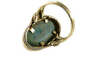 Antique 18K Yellow Gold Wire Wrapped Cabochon Chrysocolla Ring Size 6.5 - Just Stuff I Sell
