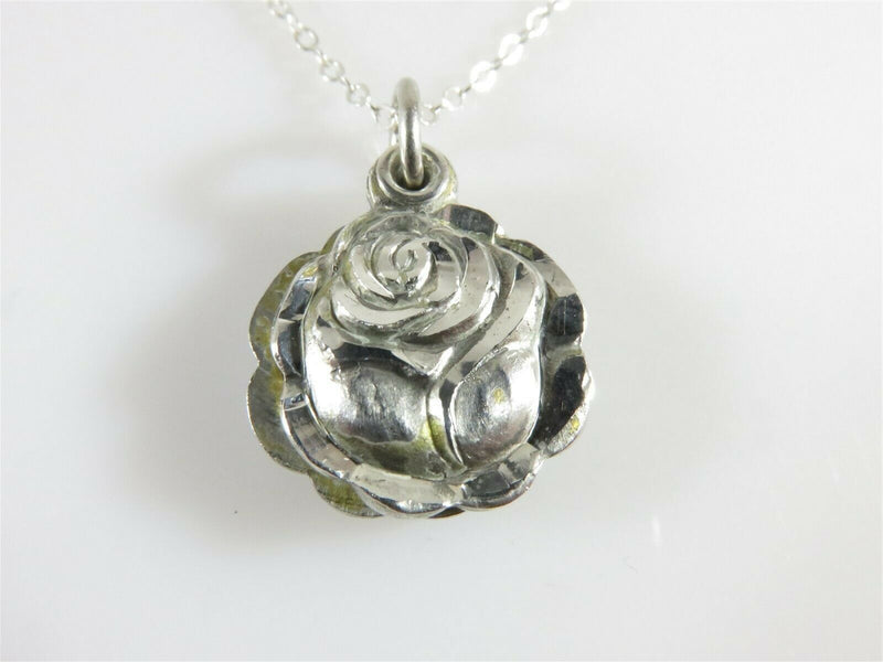 Unusual Sterling Silver Vintage Roses Guarding Mother Mary Lords Prayer Pendant - Just Stuff I Sell