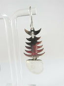 Estate Sterling Silver Fish Bone Head Tail Skeleton Articulated Earrings Mexico - Just Stuff I Sell