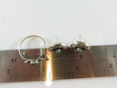Old Early Southwestern Sterling Silver Ring & Stud Earring Set Round Turquoise - Just Stuff I Sell