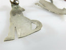 Hand Worked Unsigned Navajo Sterling Silver Figural Wolf Earrings Pierced Ears - Just Stuff I Sell