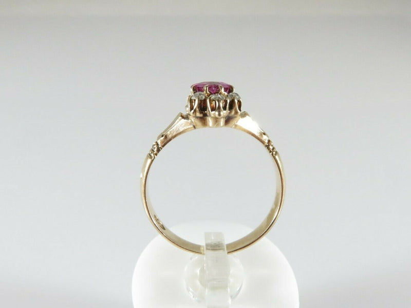 Victorian Diamond Paste 10K Rosy Yellow Gold Wedding Ring Size 6.75 - Just Stuff I Sell