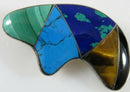 950 Silver Fetish Bear Brooch Onyx, Tigers Eye, Turquoise Taxco Alicia ODC - Just Stuff I Sell