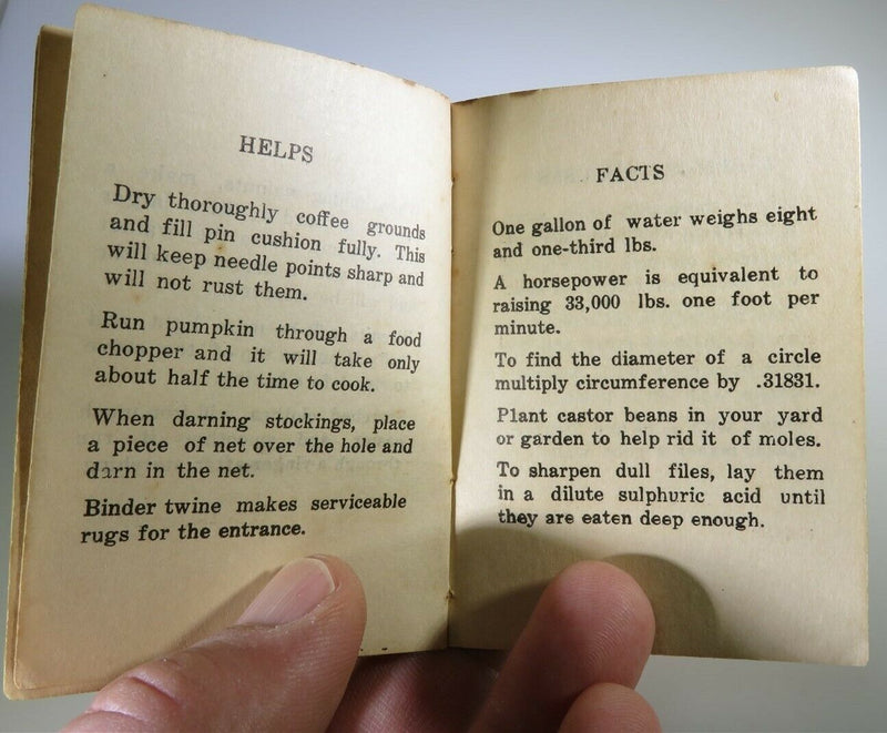 Vintage/Antique Tiny Book of Helps Aids & Facts Mrs. L.P. Oliver Self Published - Just Stuff I Sell