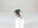 Malachite & Black Inlay Sterling Silver Ring Ring Size 7.5 - Unisex - Taxco Ring - Just Stuff I Sell