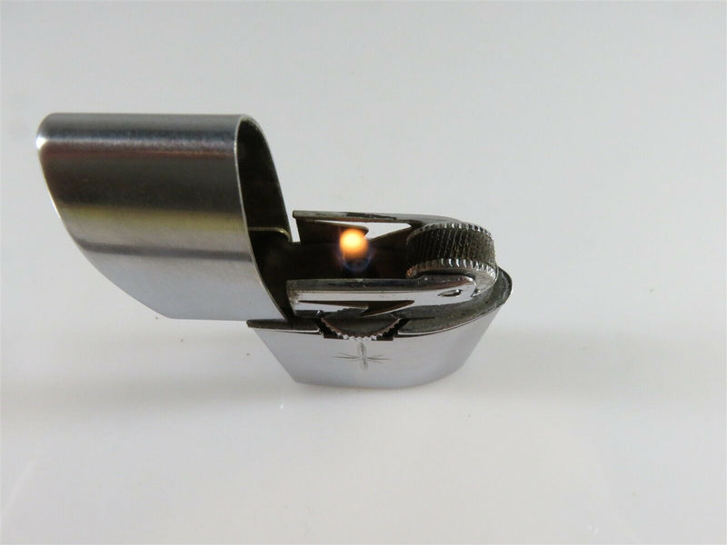 Vintage Swank Brushed Metal Windproof Flip Top Butane Lighter Japan - Just Stuff I Sell