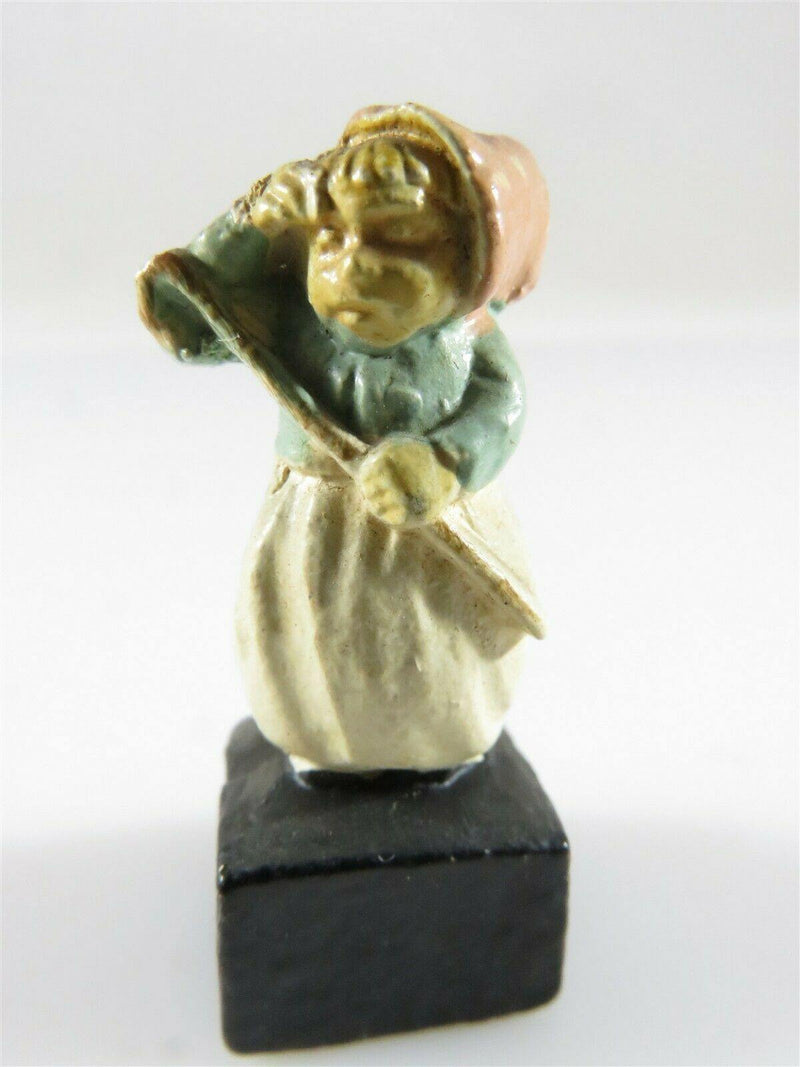 Miniature Carved Painted Figure Heavy Paint Little Bo Peep - Just Stuff I Sell