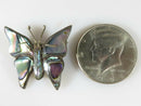 Vintage Taxco Butterfly Brooch Abalone Inlaid Sterling Silver Signed Eagle 3 - Just Stuff I Sell