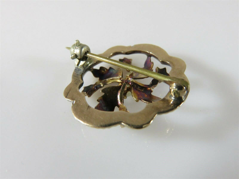 Edwardian Floral Brooch or Lapel Pin Seed Pearl 10K Yellow Gold - Just Stuff I Sell